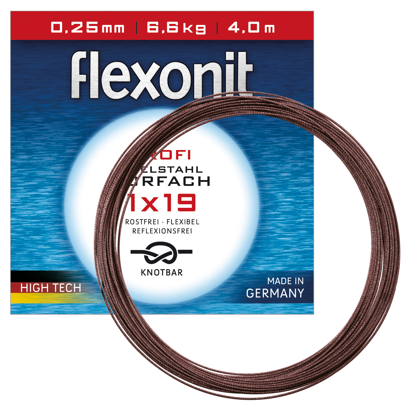 (1,7eur m) flexonit ACCIAIO i terminali pesca metraggio - 1x19 0,25mm 6,6kg 20m (1,7eur m) flexonit ACCIAIO i terminali pesca metraggio - 1x19 0,25mm 6,6kg 20m