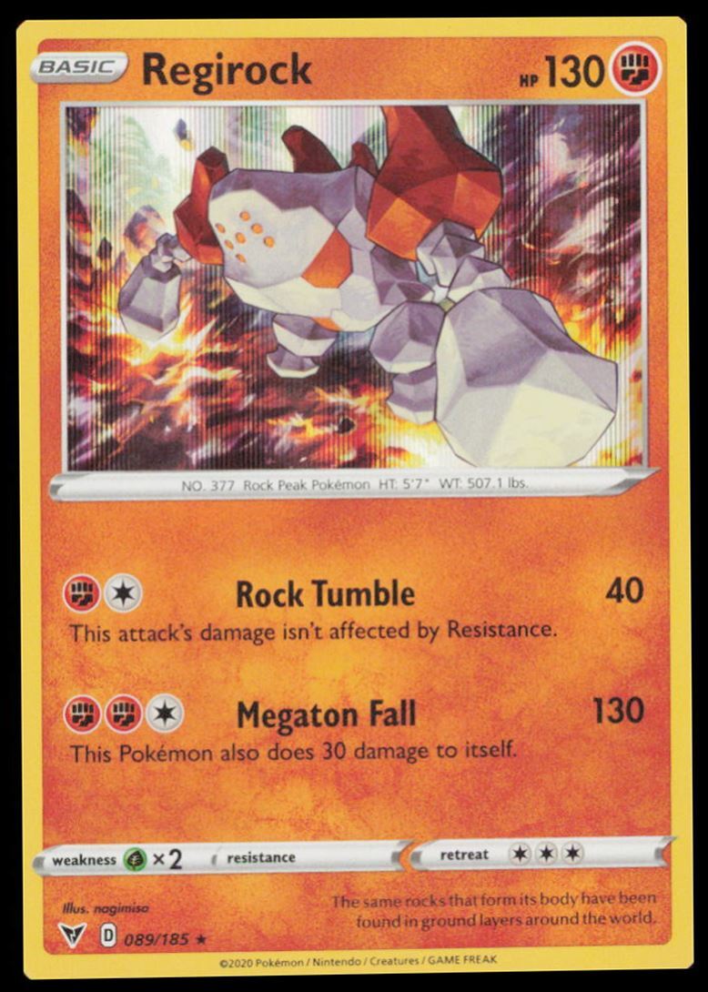 Regirock #089/185 Holo Rare 2020 Pokemon Vivid Voltage LP | eBay