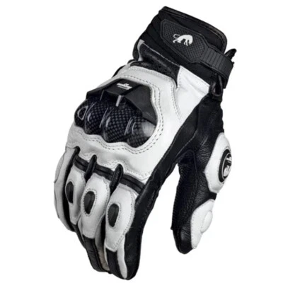 Schwarze Echtleder-Motorrad handschuhe für Männer, ideal für Sommer und Winter - Bild 1 von 4