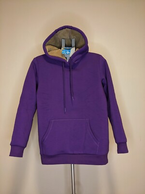 Women's Purple Fleece-Lined Hoodie Sweatshirt, Size M Plush