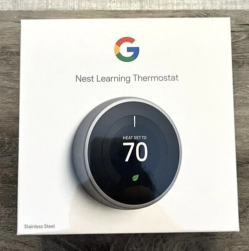 Google Nest 3. generacji termostat edukacyjny T3007ES stal nierdzewna
