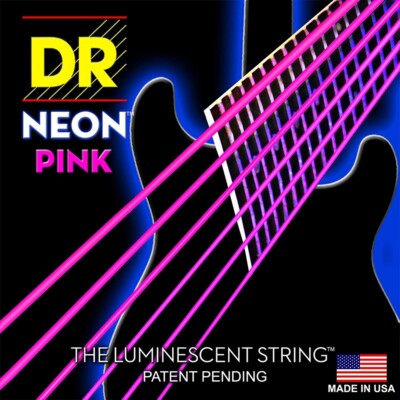 NEW DR Strings Coated Nickel Hi-Def Pink 10-46 Guitar Strings, Medium, NPE-10 