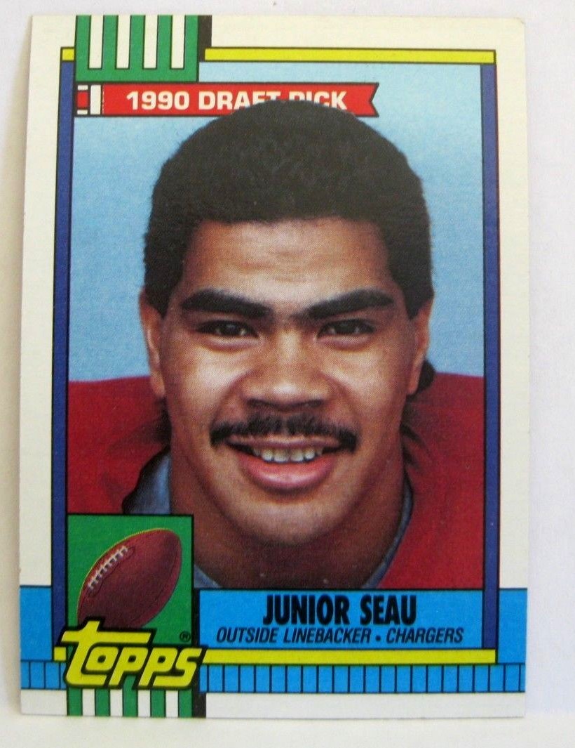 JUNIOR SEAU RC 1990 TOPPS ROOKIE CARD 381 GEM MINT SAN DIEGO CHARGERS 