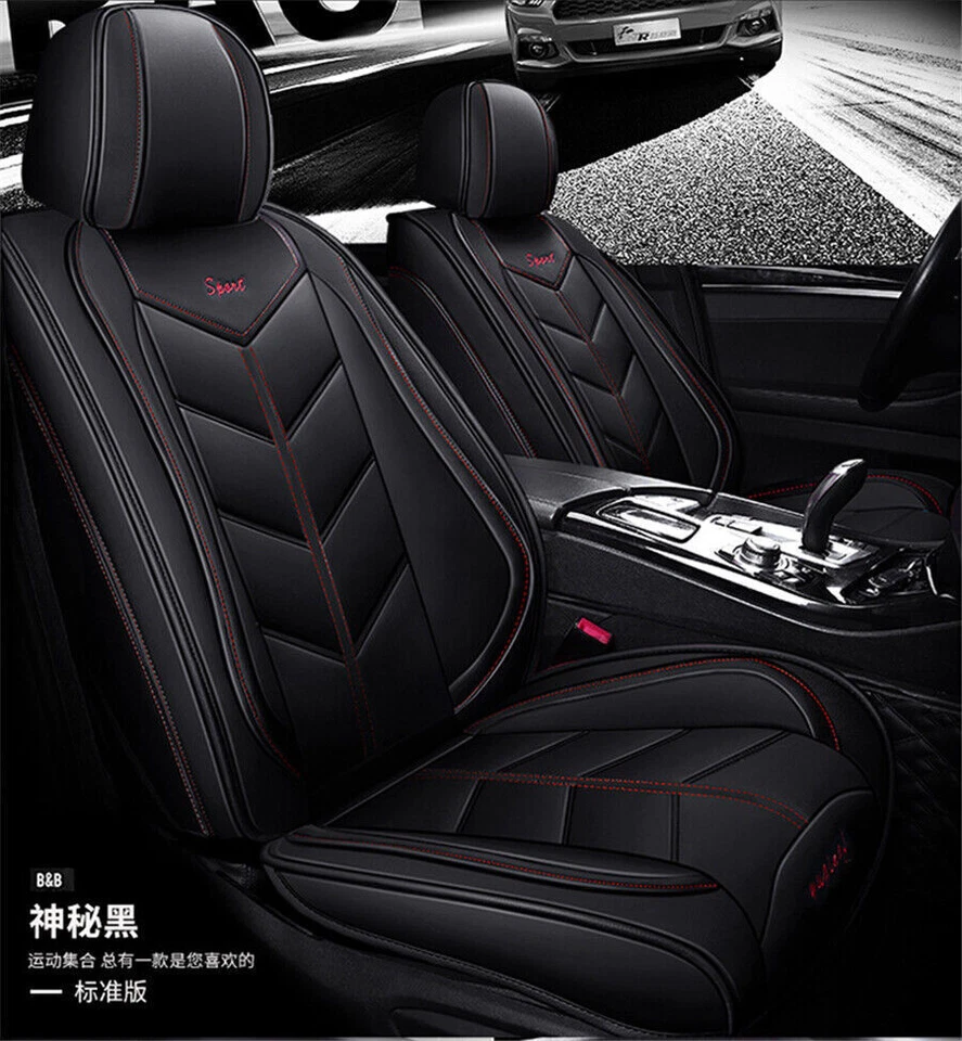Funda Cojín Asiento Cuero PU Transpirable Coche Edición Deluxe 6D Universal Envío EE. UU. Foto 2 de 4