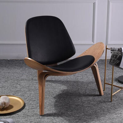 Mid-Century Hans Wegner Shell Chair Side Lounge Chair Tripod