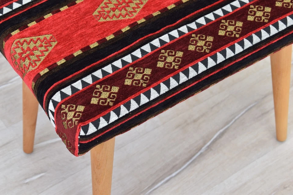 Luxury Upholstered Small Bench - Versatile Accent Furniture - Handmade Stool - Image 4 of 4