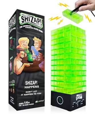 ShiZap! Electric Shock Stacking Block Game - Light Up LED Tumble