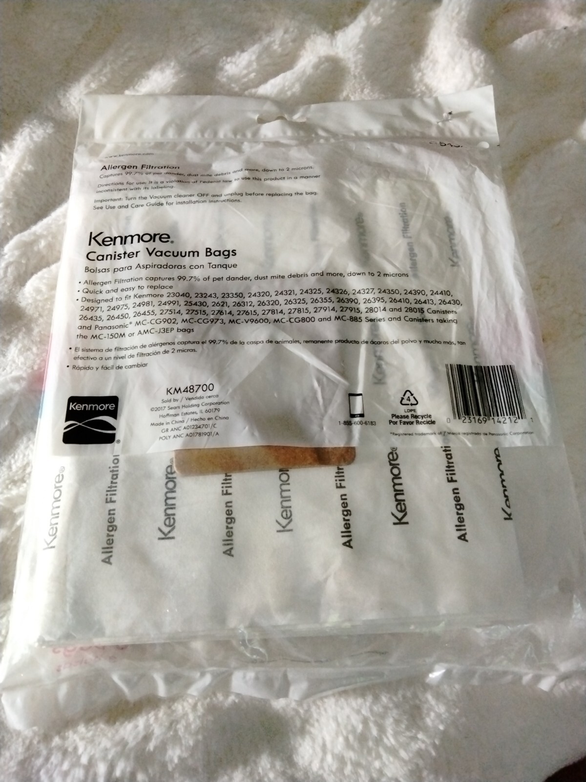 Kenmore 3Pack Canister Vacuum Bags 54321 Type Q/C New + Hard To