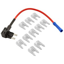 ATM Mini Blade Style Fuses w/ Fuse Holder Tap for Car Truck SUV 10A-40A 10 pack