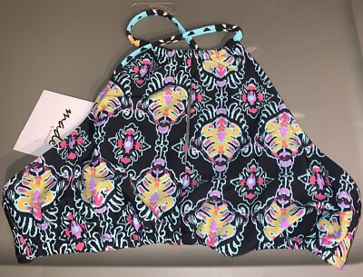 MADE by MinkPink Multicolor Keyhole Halter Style Swim Bikini Top Women s XS