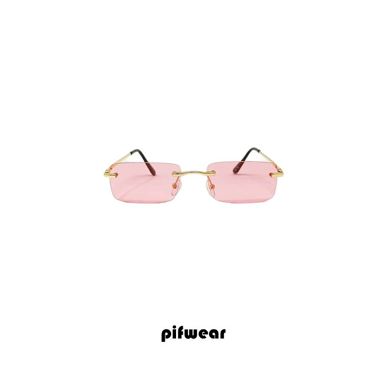 Pifwear Slim 2 Full Lens Pink Gold Rod Sunglasses for Men & Women-image