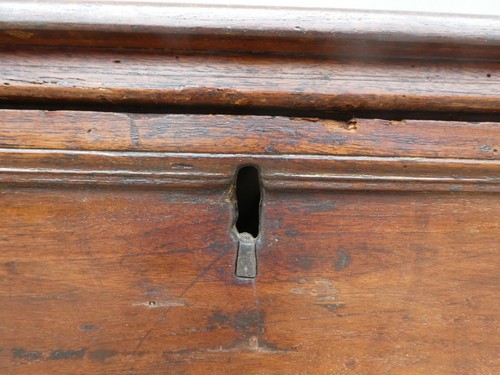 Cassapanca panca baule in legno di noce, primi '800 - L 109,5 cm! - Foto 12 di 14