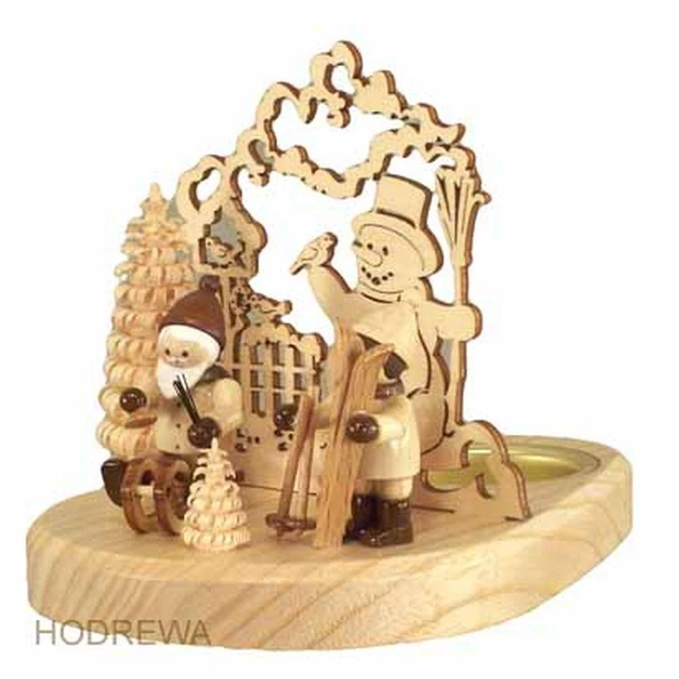 Porte-Teelights Père Noël 10Cm NEUF Support De Teelicht Erzgebirge En Bois - Photo 1/1