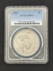 1922 P Peace Dollar Silver PCGS MS64