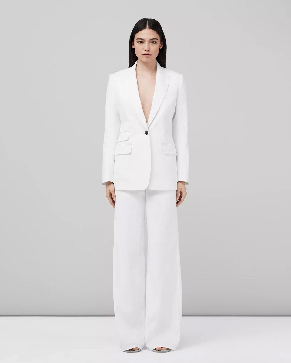 chinese dress ladies MARTINE White Linen Suit – Dualitae main image 1