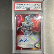 2023 BOWMAN UNIVERSITY BEST BEST OF 2023 AUTO RED DRAKE MAYE 3/10 PSA 8 AUTO 10