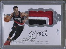 2016-17 Panini Flawless Horizontal 13/25 CJ McCollum #H-CJM Patch Auto 3d3