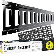 DC Cargo Mall E Track Tie down Rail Kit 2' 8 Pack for Garages, Vans, Trailers,