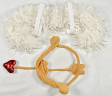Baby Toddler Cupid Costume Feather Wings Bow Heart Arrow 2 Piece Photo Prop