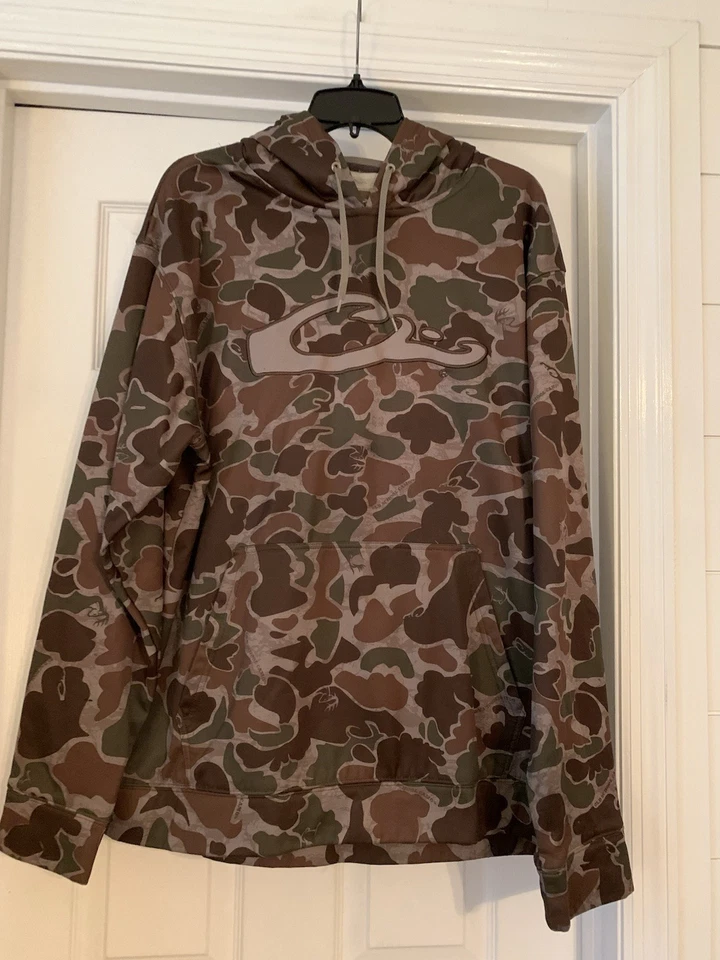 Drake Waterfowl Mens Hoodie Pullover Fleece Sweatshirt  XL Old School Camo Duck - Image 3 of 4