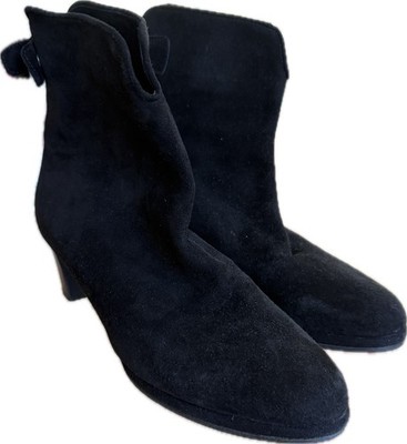 Eliot Zed Black Suede Ankle Boots Made in Italy Block Heel EU 36 US 6