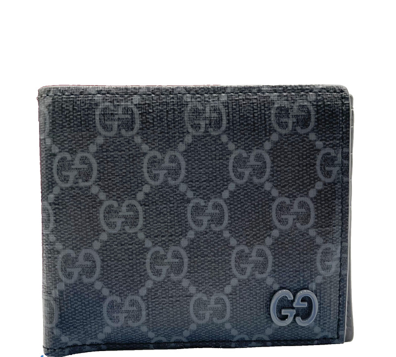 [eBay Live] 3020-02 GUCCI GG Supreme Bi-Fold Men's Wallet Dark Gray 