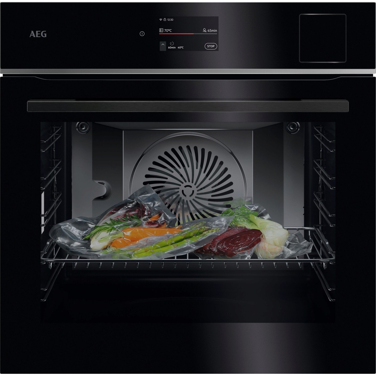 AEG Built-In Single Electric SteamPro Oven Black TP8SB731AB