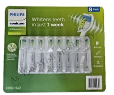 Philips Sonicare DiamondClean Replacement Brush Heads 8-Pack Whitening - White