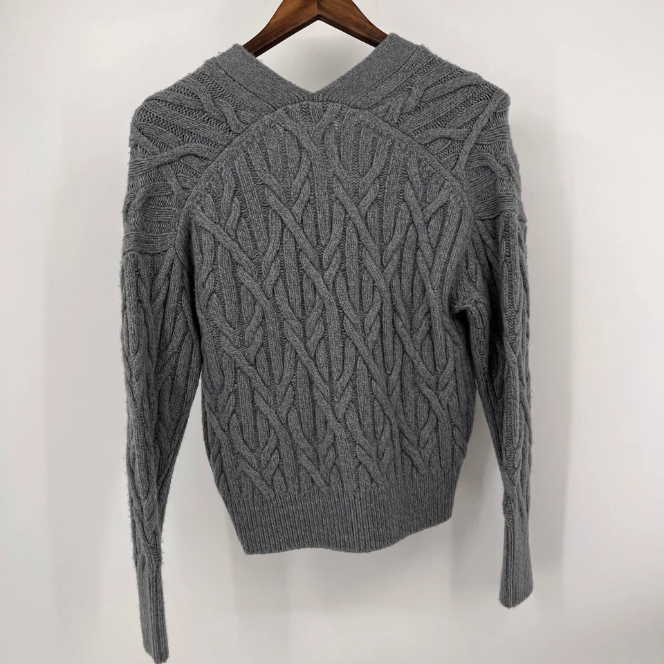 Cárdigan Vince Tejido con Cable Entrelazado Talla XS Lana Merino Cachemira Suéter Foto 2 de 4