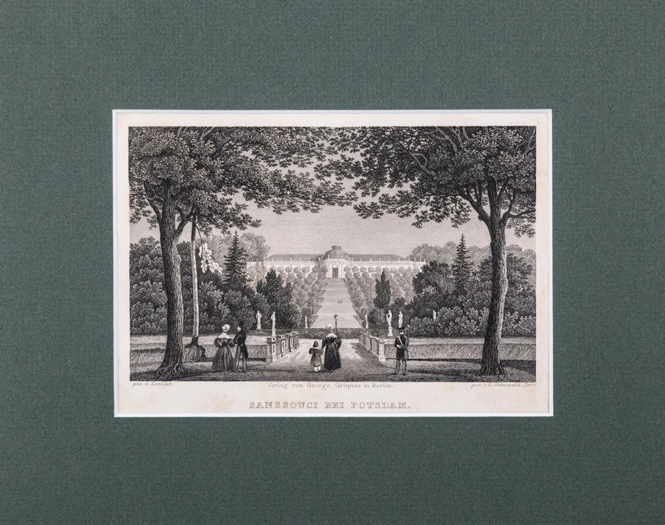 Potsdam Sanssouci Original Stahlstich von Grünewald aus Spiker 1833 - Bild 2 von 4