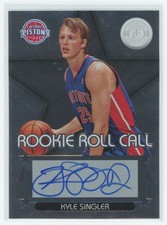 2012-13 Panini Totally Certified Rookie Roll Call Kyle Singler RC Auto #50