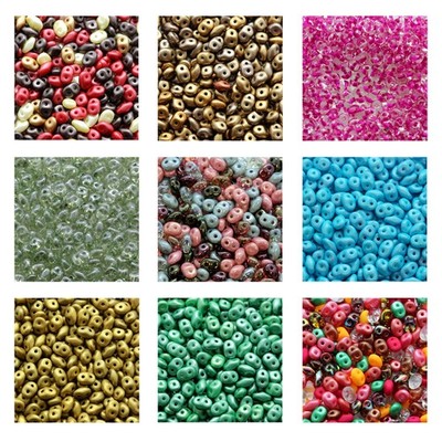 Matubo Superduo  Pressed Beads Preciosa Ornela Glass 2.5x5mm Size 22.5g Tube