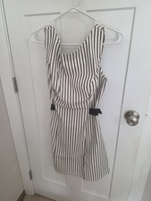 Women's Tie Mini Dress Wild Fable White/Black Striped M