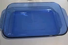VTG PYREX #232 Cobalt Blue Glass Baking Dish 2.2 QT  11" X 7" X 2" W/ Lid