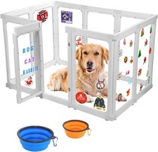 Acrylic Dog Playpen Indoor 30" H 10 Panels Clear Dog Play Pen