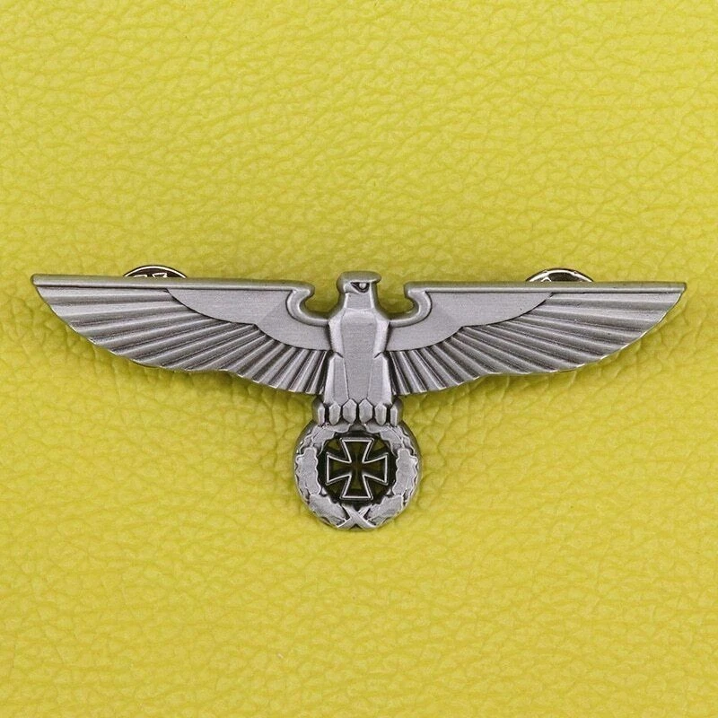WWII German Army Eagle Medal WW2 Germany Iron Cross Badge Military Cap Hat Pins# - Image 3 of 4