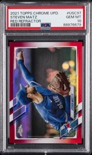 2021 TOPPS CHROME UPDATE RED REFRACTOR #USC97 STEVEN MATZ 20/25 PSA 10