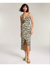 BAR III DRESSES Womens Twist Front Hem Lined Spaghetti Strap Midi Dress