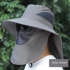 360 Degrees Protection Sun Hat Wide Brim Anti-UV Agricultural Work Hat Removable