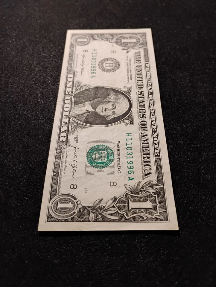 2021 $1 Birthday Note- H11031996A  (Nov.3rd 1996) Fancy Serial - Image 3 of 4