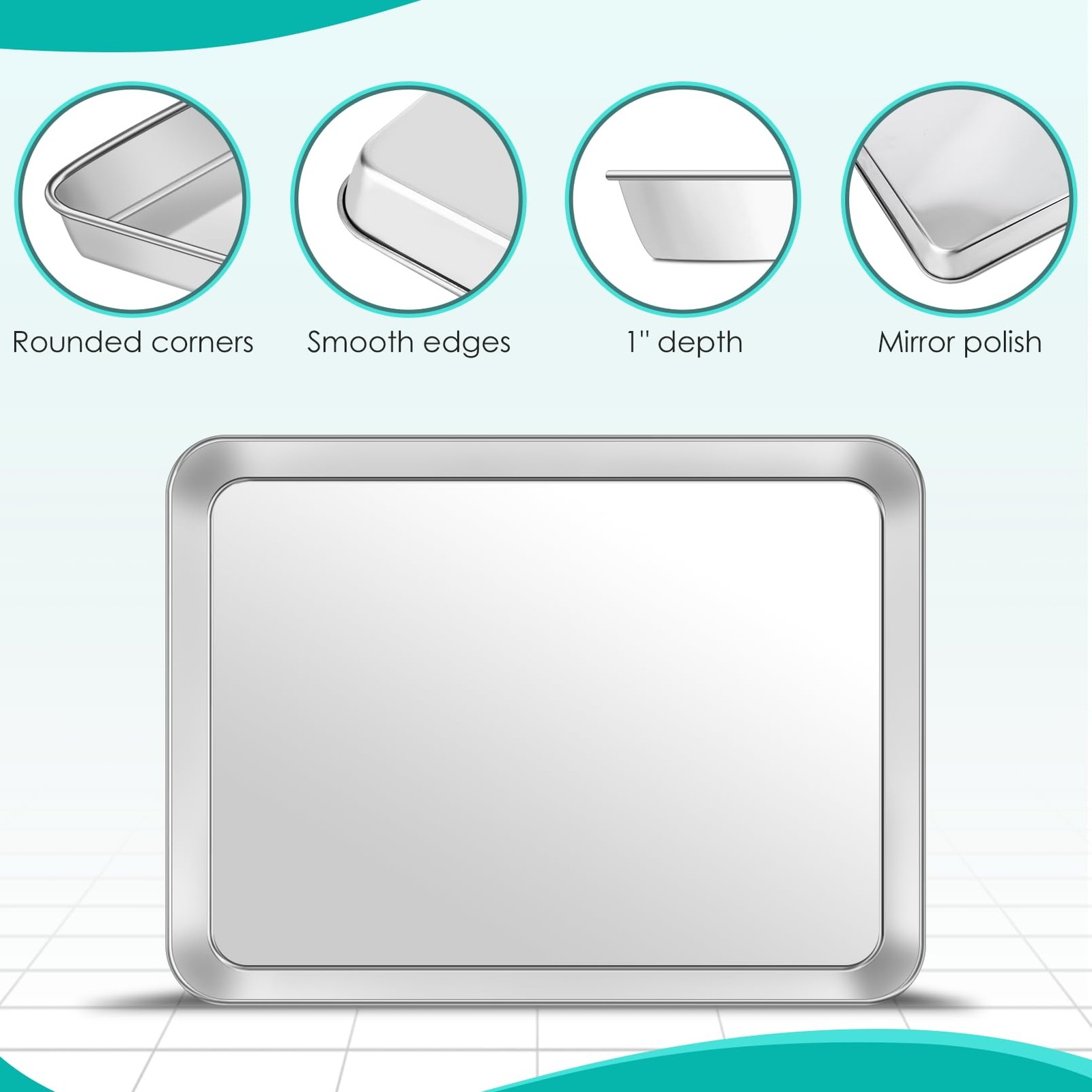 New Best Baking Sheet with Rack Set 2 Pans + 2 Racks Stainless Steel Cookie