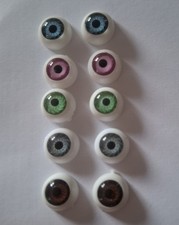 10mm HALF ROUND ACRYLIC EYES IN VARIOUS COLOURS