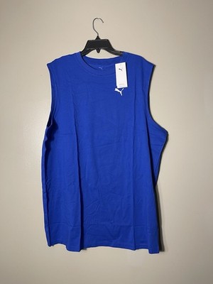 Puma Mens Essentials Sleeveless T-Shirt Tank Top Big & Tall Size 4XL Blue New