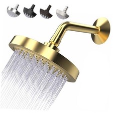 High Pressure Shower Head - Anti-Clogging Silicone Nozzles - 2.5 2.5GPM Gold