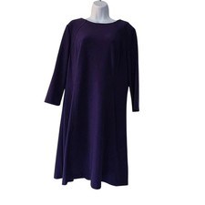 NWT Lauren Ralph Lauren Purple Sheath Womans Size 14 Dress Midi 3/4 Sleeve