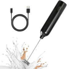 Laposso Milk Frother Rechargeable Handheld Electric Whisk Coffee Frother 3 Speed