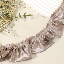 11 Yards 3D Pleated Chiffon Lace Trim 2" Sewing Fabric Trim Khaki