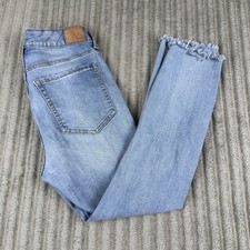 Aeropostale Womens Jeans Size 6 Blue Super High Rise Jegging Distressed Light