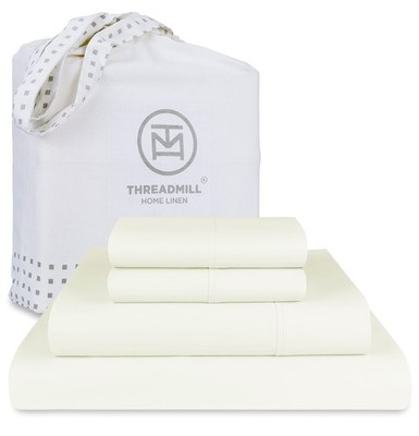 Threadmill Luxury 800 Thread Count Queen 100% Cotton Sheets - Ivory Sateen We...