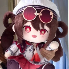 Genshin Impact HuTao 40cm Plush Doll Sitting Dress Up Anime Stuffed Plushie Gift